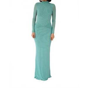 NEW YLLW THE LABEL salome beaded dress in teal